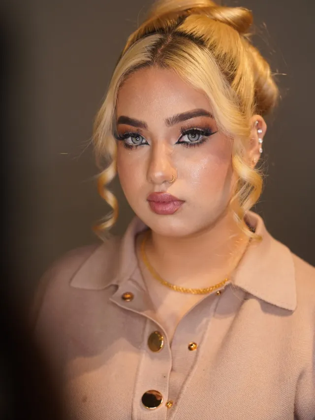 Makeup look — warm smoky eye editorial